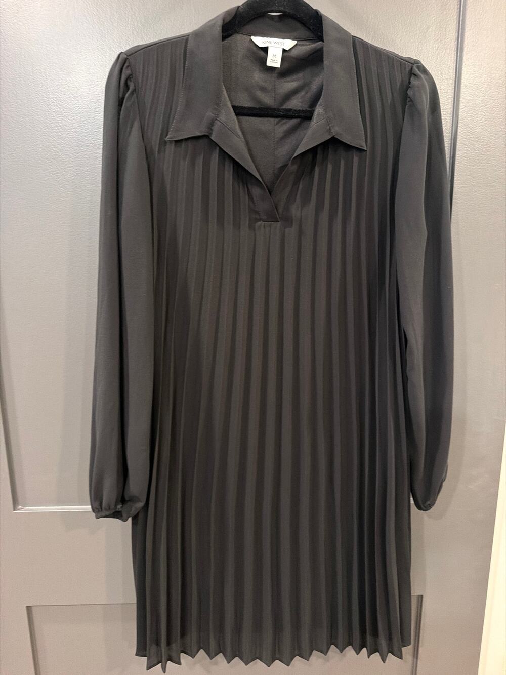 Nine West Black Accordion Pleated Dressy Dress Women’s